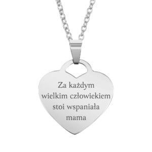 Naszyjnik z grawerem Serce dla Mamy – Prezent na Dzień Mamy – Wspaniała Mama – Bejessa.pl